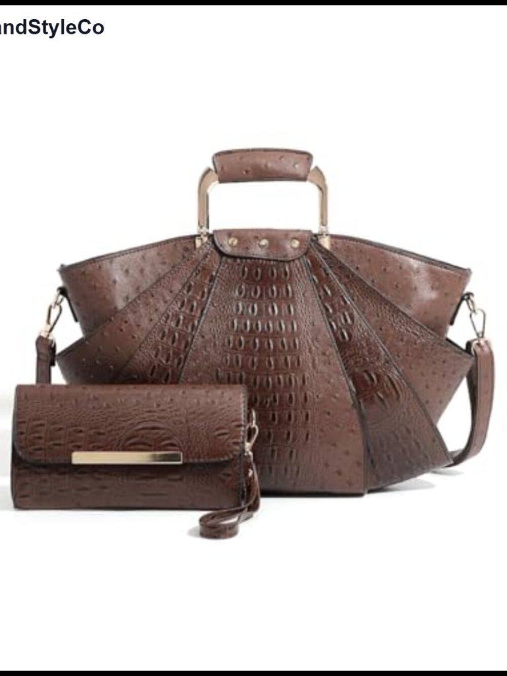 Crocodile-Textured Tote Bag Set for Women with Matching Wallet and Shoulder